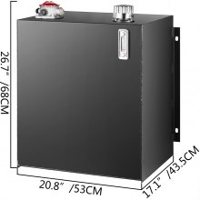 VEVOR Hydraulic Oil Tanks 25Gal Fuel Tank Heavy Duty Hydraulic Steel Tank Reservoir, Gasoline Transfer Tanks, Hydraulic Reservoir with Strainer Temp Gauge Filter Breather Cap hydraulic tank