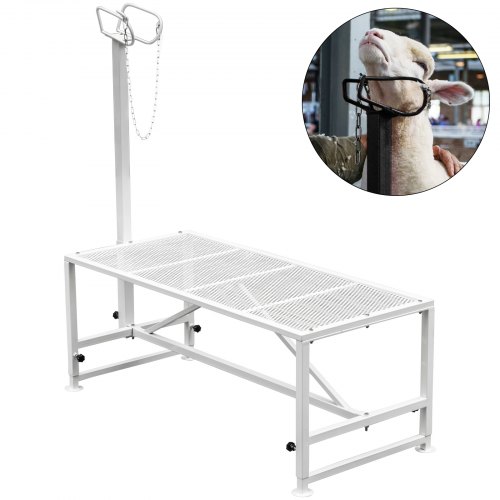 VEVOR Livestock Stand 51x23 inches, Trimming Stand with Straight Head Piece, Goat Trimming Stand Metal Frame Sheep Shearing Stand Livestock Trimming Stands