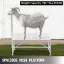 Suporte para gado VEVOR 51 x 23 polegadas, suporte para aparar com peça de cabeça reta, suporte para aparar cabras, estrutura de metal, suporte para tosquia de ovelhas, suporte para aparar gado