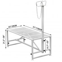 VEVOR Livestock Stand 51x23 inches, Trimming Stand with Straight Head Piece, Goat Trimming Stand Metal Frame Sheep Shearing Stand Livestock Trimming Stands
