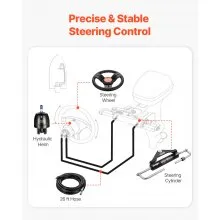 150HP Hydraulic Outboard Steering Kit Marine Boat Hydraulic Steering System