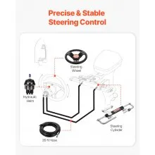 90HP Hydraulic Outboard Steering Kit Marine Boat Hydraulic Steering System