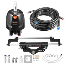 VEVOR Hydraulic Steering Kit, 200 HP, Marine Boat Hydraulic Steering System, with 6.9 MPa/1000 psi Helm Pump, Two-Way Lock Cylinder, and 7.92m High-Strength Hoses, for Single Station Single-Engine Use