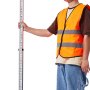 VEVOR Aluminum Grade Rod, 14-Feet/10ths 6 Sections Telescopic Measuring Rod,Double-Sided Scale 1/10 ft Leveling Rod Stick,Aluminum Alloy Survey Rod w/ Bubble Level&Carrying Bag for Houses,Walls,Floors