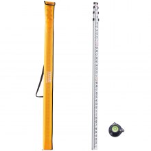 VEVOR Measuring Rod 14-Feet/10ths 6 Sections Telescopic Grade Rod 1/10 ft w/ Bag
