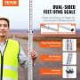 VEVOR Aluminum Grade Rod, 14-Feet/8ths 4 Sections Telescopic Measuring Rod, Double-Sided Scale 1/8in Leveling Rod Stick, Aluminum Alloy Survey Rod w/ Bubble Level &Carrying Bag for Houses,Walls,Floors