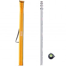 VEVOR Measuring Rod 14-Feet/8ths 4 Sections Telescopic Grade Rod 1/8in w/ Bag