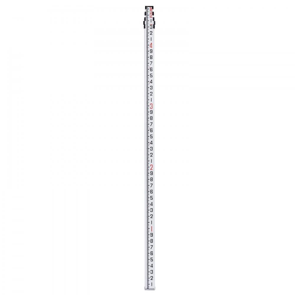 VEVOR Aluminum Grade Rod, 16-Feet/10ths 4 Sections Telescopic Measuring Rod,Double-Sided Scale 1/10ft Leveling Rod Stick,Aluminum Alloy Survey Rod w/ Bubble Level &Carrying Bag for Houses,Walls,Floors