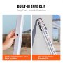 VEVOR Aluminum Grade Rod, 16-Feet/8ths 4 Sections Telescopic Measuring Rod,Double-Sided Scale 1/8in Leveling Rod Stick,Aluminum Alloy Survey Rod with Bubble Level &Carrying Bag for Houses,Walls,Floors