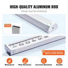 VEVOR Aluminum Grade Rod, 16-Feet/8ths 4 Sections Telescopic Measuring Rod,Double-Sided Scale 1/8in Leveling Rod Stick,Aluminum Alloy Survey Rod with Bubble Level &Carrying Bag for Houses,Walls,Floors