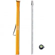 VEVOR Aluminum Grade Rod, 16-Feet/8ths 4 Sections Telescopic Measuring Rod,Double-Sided Scale 1/8in Leveling Rod Stick,Aluminum Alloy Survey Rod with Bubble Level &Carrying Bag for Houses,Walls,Floors