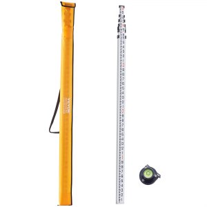 VEVOR Aluminum Grade Rod 20-Feet/10ths 6 Sections Telescopic Measuring RodDouble-Sided Scale 1/10ft Leveling