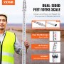 VEVOR telescopic measuring rod with dual-sided feet/10ths scale, clear red markings, hd printing.