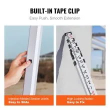 VEVOR Measuring Rod 25-Feet/10ths 6 Sections Telescopic Grade Rod 1/10ft w/ Bag