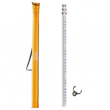 VEVOR Aluminum Grade Rod, 9-Feet/10ths 3 Sections Telescopic Measuring Rod,Double-Sided Scale 1/10ft Leveling Rod Stick,Aluminum Alloy Survey Rod with Bubble Level&Carrying Bag for Houses,Walls,Floors