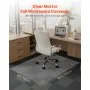 VEVOR Chair Mat, 153 x 118 cm Office Chair Mat for Low Pile Carpeted Floors, Clear Floor Protector Rug with Studded, Non-Slip & Easy to Clean, Smooth Glide Under Desk Rug for Home Office (Rectangular)