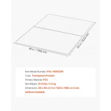 VEVOR Chair Mat 60 x 46-inch Office Chair Mat for Low Pile Carpeted Floors