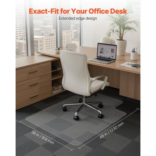 VEVOR Chair Mat with Lip, 915 x 1225 mm Office Chair Mat for Low