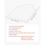 VEVOR Chair Mat with Lip, 915 x 1225 mm Office Chair Mat for Low Pile Carpeted Floors, Clear Floor Protector Rug with Studded, Non-Slip & Easy to Clean, Smooth Glide Under Desk Rug for Home Office
