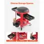 VEVOR Rolling Mechanic Stool with Wheels, 300 lbs Capacity Garage Seat/Work Stool, Padded Roller Creeper Seat with Fixed Height, Tool Tray and 2 Drawers, for Garage, Shop & Auto Repair, Red+Black