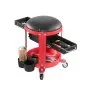 VEVOR Rolling Mechanic Stool with Wheels, 300 lbs Capacity Garage Seat/Work Stool, Padded Roller Creeper Seat with Fixed Height, Tool Tray and 2 Drawers, for Garage, Shop & Auto Repair, Red+Black