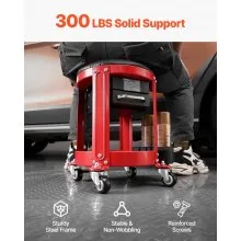 VEVOR Rolling Mechanic Stool Garage Seat 300 lbs Load with Wheels & Storage