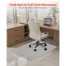 VEVOR Chair Mat 36 x 48-inch Transparent Office Chair Mat for Hard Floors Home