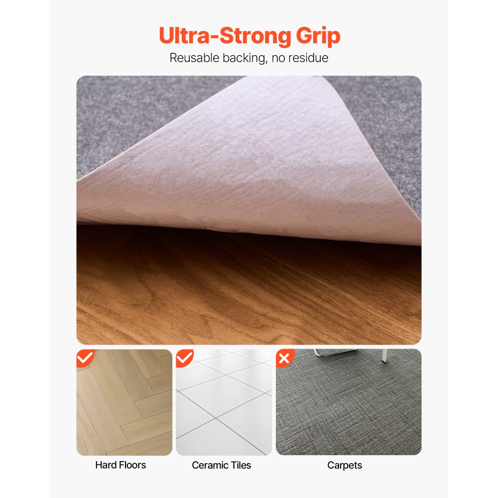 VEVOR Chair Mat, 897 x 1396 mm Office Chair Mat for Hard Floors, Floor Protector for Rolling Chairs, Polyester Surface, Non-Slip & Easy to Clean, Smooth Glide Under Desk Rug for Home Office (Dark Grey)