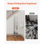 16 Pole Fishing Rod Holder Wood Fishing Rack for Garage Round Floor Stand
