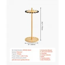 16 Pole Fishing Rod Holder Wood Fishing Rack for Garage Round Floor Stand