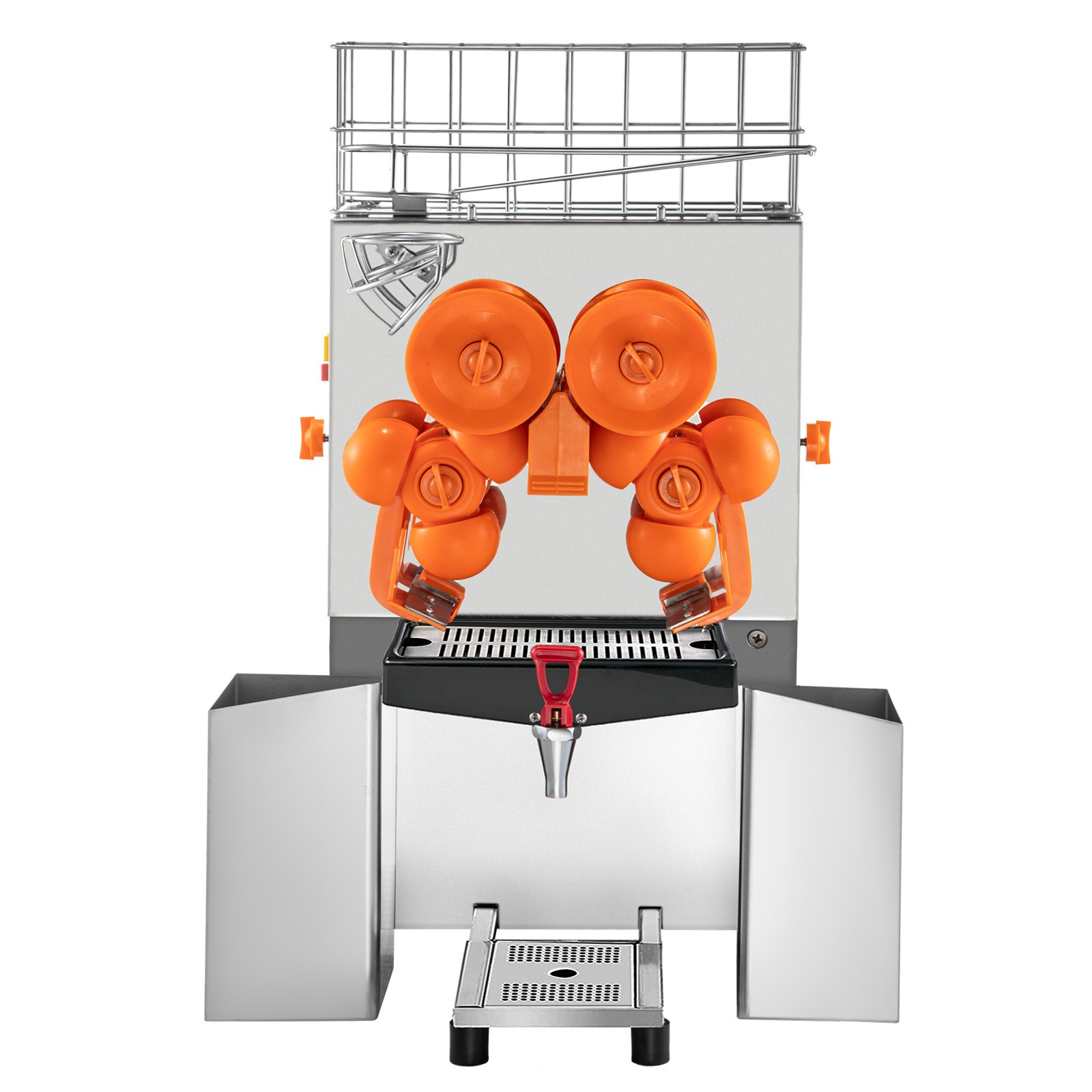VEVOR Commercial Juicer Machine with Water Tap, 110V Juice Extractor, 120W Orange Squeezer, Orange Juice Machine for 25-35 Per Minute with Pull-Out Filter Box Acrylic Cover and Two Collecting Buckets