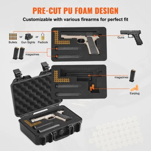 thumbnail image 2 of MTM Handgun Pistol Hard Case With Lockable Latches & Foam Insert - Black 2 of 5