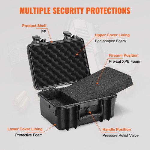 Tsa Gun Case Lockable Hard Pistol Case With Pre-Cut Foam Tsa Gun Case Lockable Hard Pistol Case With Pre-Cut Foam