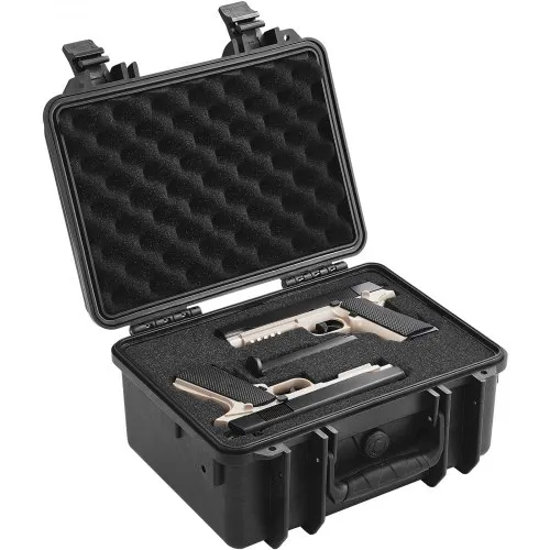 TSA Approved Pistol Case - Hard Shell Waterproof Gun Case With Customizable Foam For 9mm Handguns