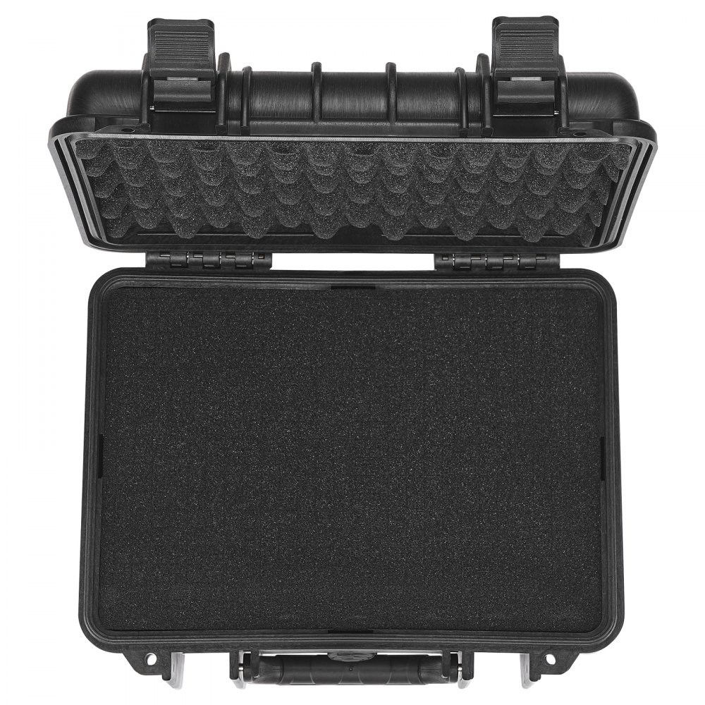 Estuches rígidos VEVOR para pistolas con espuma de poliuretano precortada, resistentes al agua y al polvo, para 2 pistolas, 36,5 x 29,5 x 19,4 cm, con cerradura, color negro