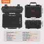 Estuches rígidos VEVOR para pistolas con espuma de poliuretano precortada, resistentes al agua y al polvo, para 2 pistolas, 36,5 x 29,5 x 19,4 cm, con cerradura, color negro