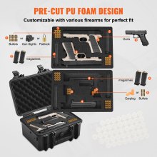 VEVOR Hard Pistol Cases with Pre-cut PU Foam Lockable Pistol Case for 2 Pistol