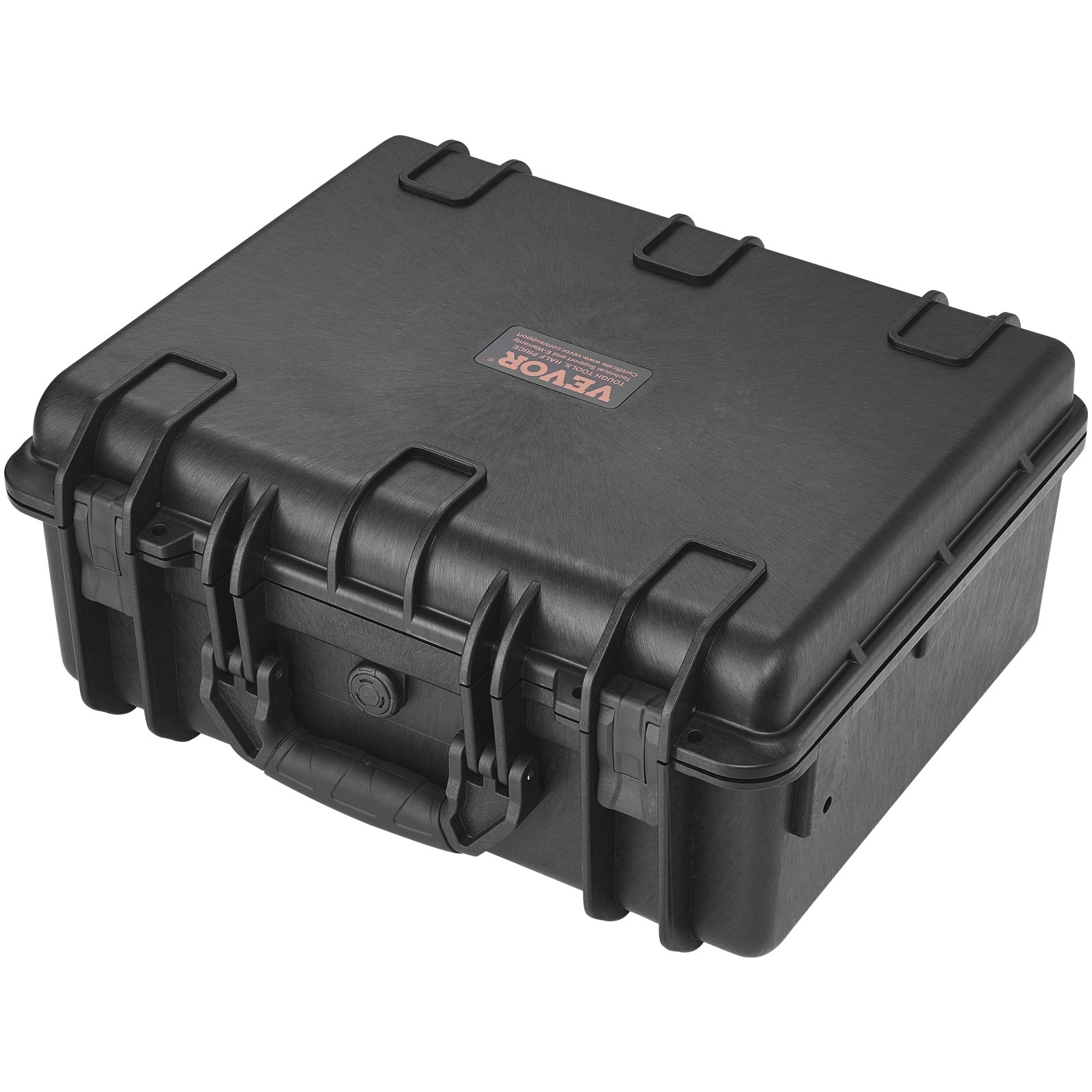 VEVOR Hard Pistol Cases with Pre-cut Lining, Waterproof & Dustproof Hard Gun Case for 5 Pistol, 18.9×16.3×8.5 in Lockable Pistol Case, Black