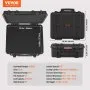 VEVOR Hard Pistol Cases with Pre-cut PU Foam, Waterproof & Dustproof Hard Gun Case for 6 Pistol, 19.3×17.1×8.3 in Lockable Pistol Case, Black