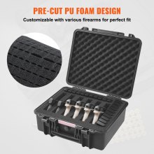 VEVOR Hard Pistol Cases with Pre-cut PU Foam Lockable Pistol Case for 6 Pistol