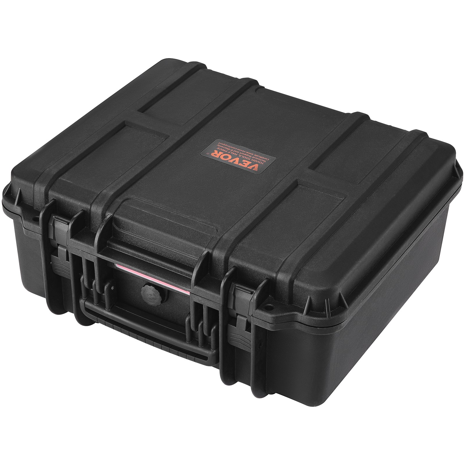 VEVOR Hard Pistol Cases with Pre-cut PU Foam, Waterproof & Dustproof Hard Gun Case for 6 Pistol, 19.3×17.1×8.3 in Lockable Pistol Case, Black