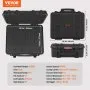 VEVOR Hard Pistol Cases with Pre-cut Lining, Waterproof & Dustproof Hard Gun Case for 6 Pistol, 19.3×17.1×8.3 in Lockable Pistol Case, Black