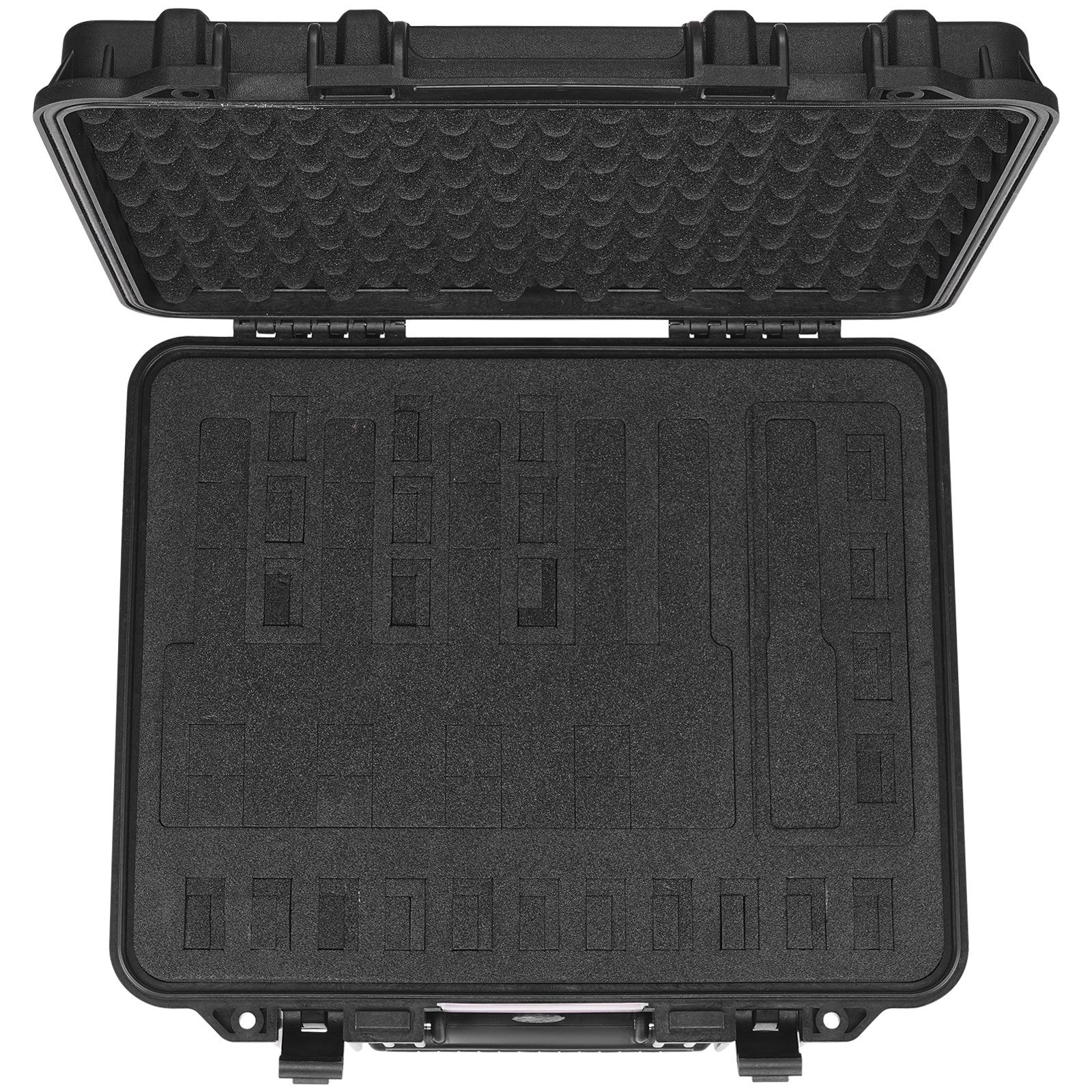 VEVOR Hard Pistol Cases with Pre-cut Lining, Waterproof & Dustproof Hard Gun Case for 6 Pistol, 19.3×17.1×8.3 in Lockable Pistol Case, Black