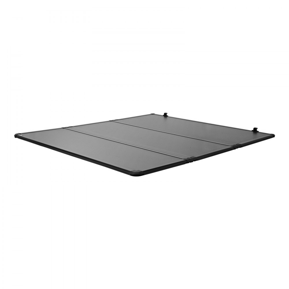 VEVOR Hard Tri-Fold Truck Bed Tonneau Cover, Compatible with 2016-2025 Toyota Tacoma with OE Track System (Not Fit Roll Bar) 5 ft (60.5 in) Bed, Waterproof Fiberglass Hard Folding Truck Tonneau Cover