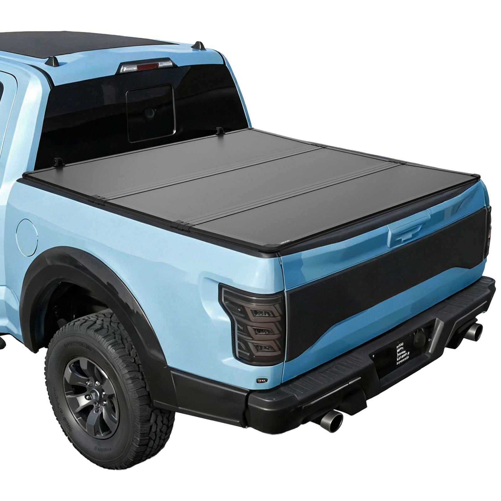 VEVOR Hard Tri-Fold Truck Bed Tonneau Cover, Compatible with 2016-2025 Toyota Tacoma with OE Track System (Not Fit Roll Bar) 5 ft (60.5 in) Bed, Waterproof Fiberglass Hard Folding Truck Tonneau Cover