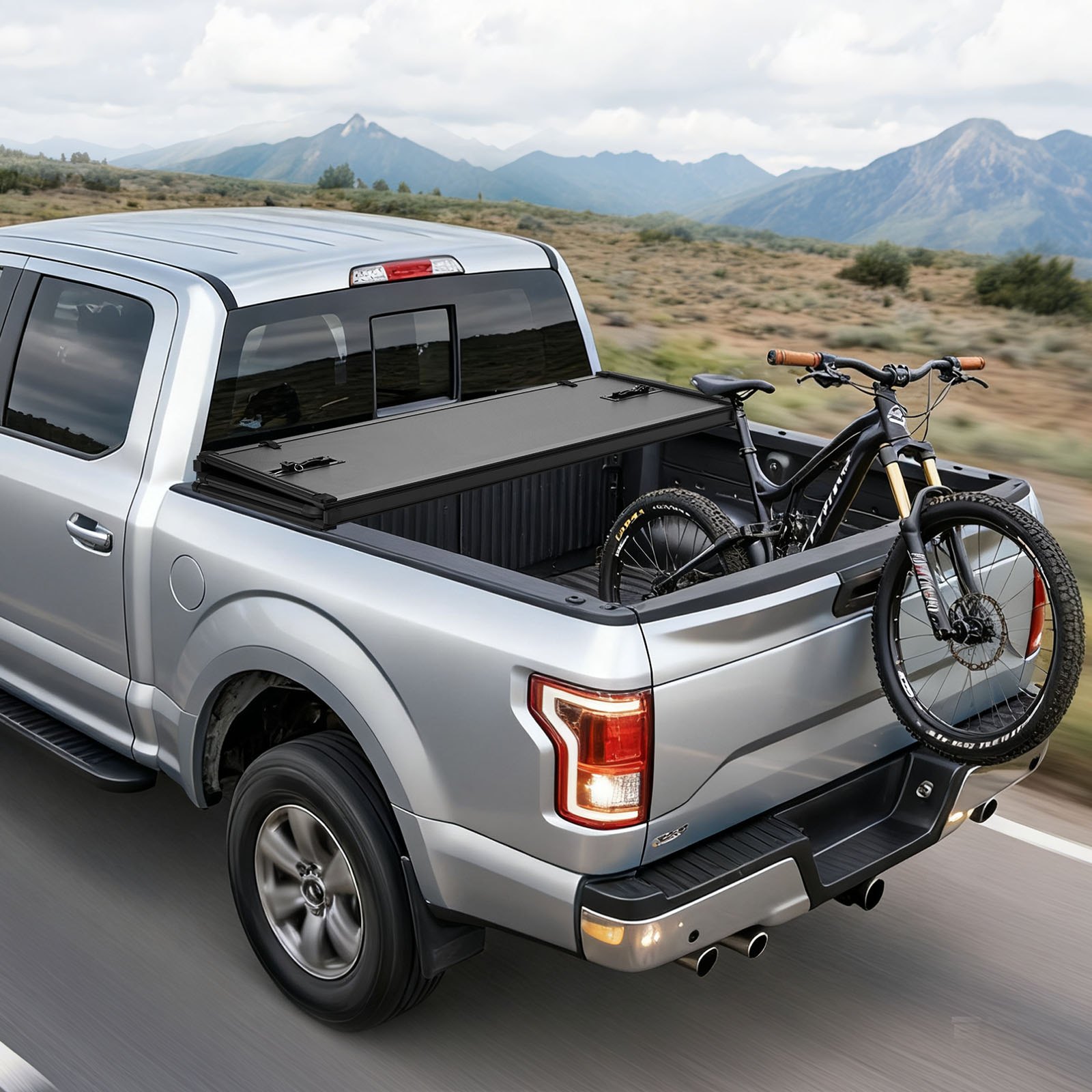 VEVOR Hard Tri-Fold Truck Bed Tonneau Cover, Compatible with 2019-2025 Dodge Ram 1500 (Incl. Classic & New) 171.2 cm Bed Without Rambox (Not Fit Split Tailgate), Waterproof Folding Truck Tonneau Cover