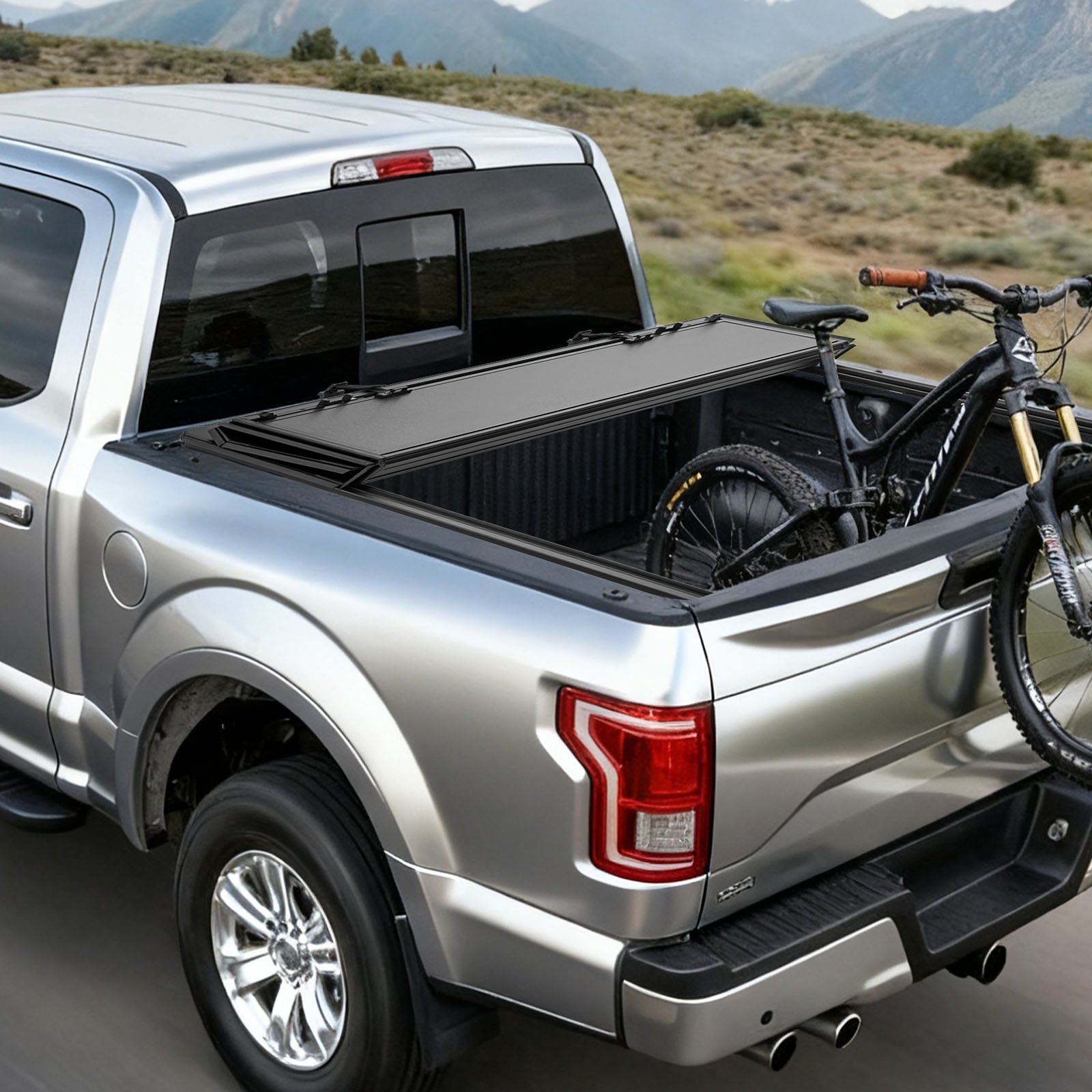 VEVOR Hard Tri-Fold Truck Bed Tonneau Cover, Compatible with 2019-2025 Dodge Ram 1500 5.6 ft (67.4 in) Bed, Waterproof Low-Profile Hard Folding Truck Tonneau Cover with Aluminum Alloy Support Bar