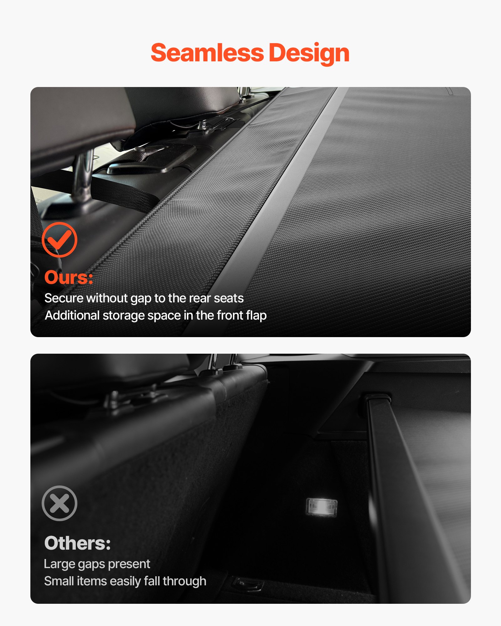 VEVOR Retractable Cargo Cover, Carbon Fiber Texture Trunk Cover, Anti-Peeping Luggage Privacy Shield, Seamless Fixation Shade, Extended Version for GMC Terrain & Chevrolet Equinox 2018-2024 5-Seater