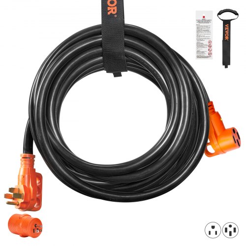 VEVOR Extension Cord 50ft 250 Volt 10 Gauge Heavy Duty Outdoor Welder Extension Cord with 10 Awg 3 Prong 30 Amp Power Extension for Welding Machines
