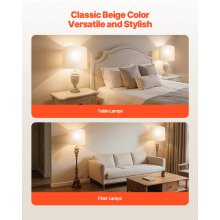 Drum Lamp Shade 2 Set 13 x 13 x 10 inches Medium Round Lampshade (Off-white)
